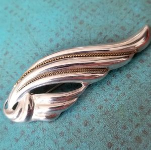 Vintage Taxco Sterling Silver Wing brooch pin mexican mexico 925 pin